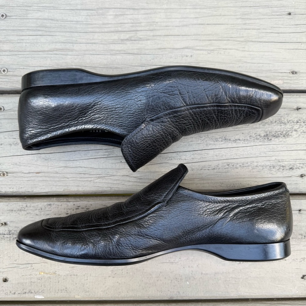 Prada black leather loafers shoes size 9.5 - Picture 11 of 15